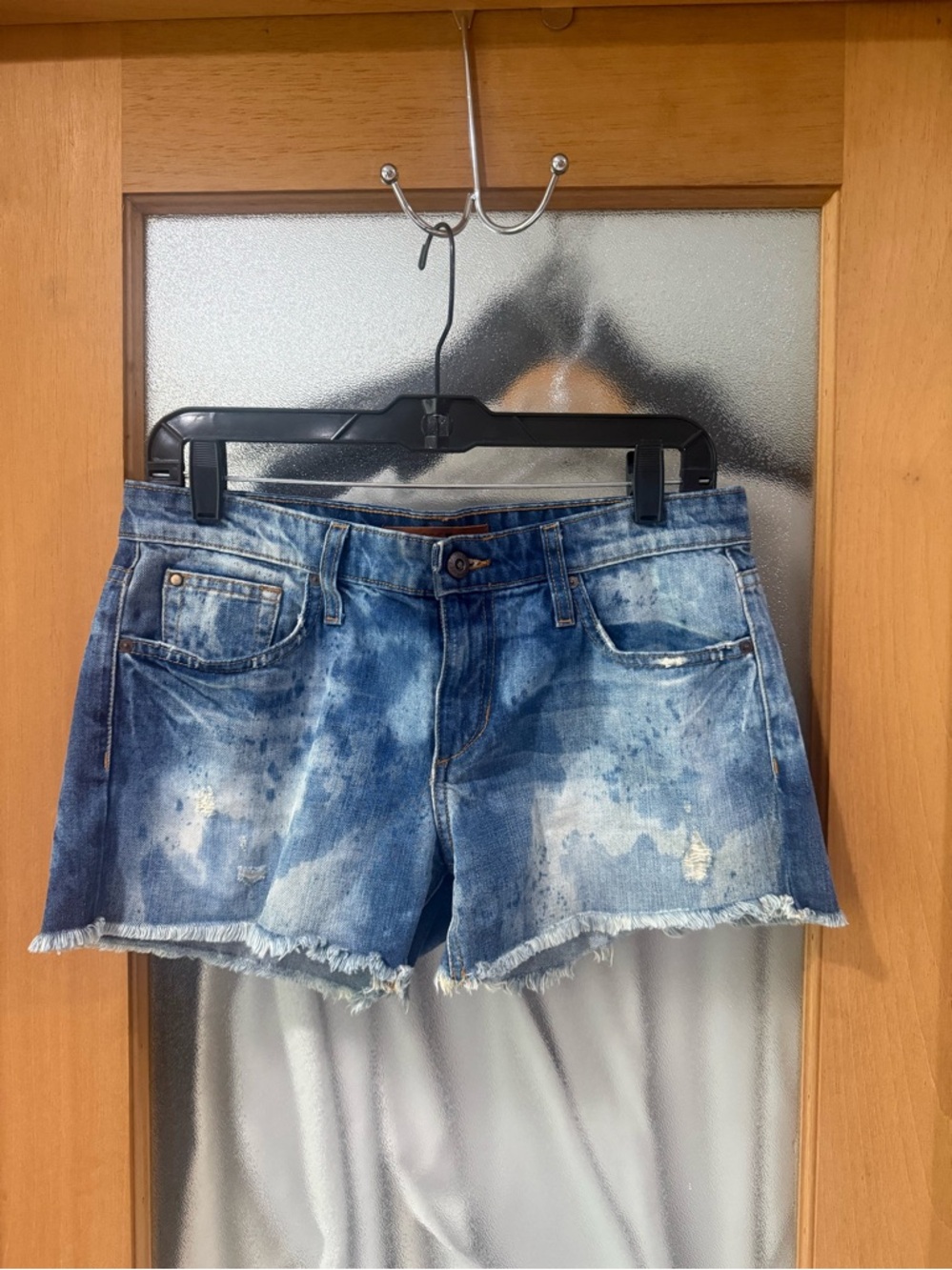 Joe’s Jeans Washed Distressed Blue Denim Shorts - Casual Frayed Hem - Size 25